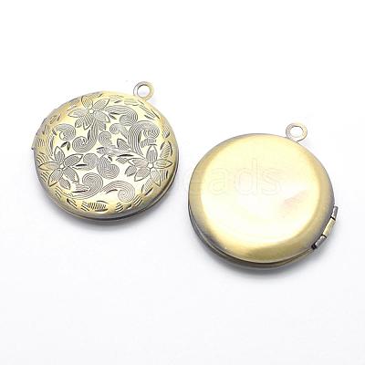 Brass Locket Pendants KK-F717-41AB-NR-1