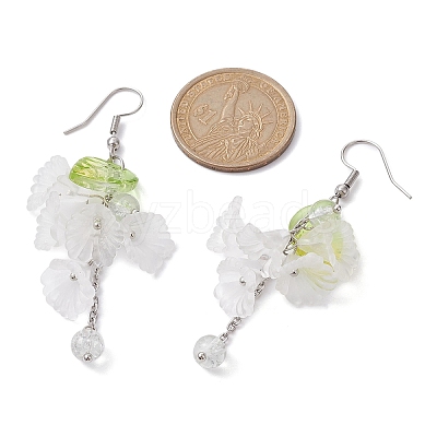 Acrylic & Glass Dangle Earrings EJEW-JE05429-1
