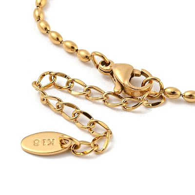 201 Stainless Steel Rugby Beaded Chain Bracelets BJEW-G696-01A-G-1