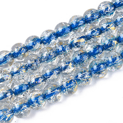 Crackle Transparent Glass Beads Strands X1-GLAA-N030-8mm-01E-1