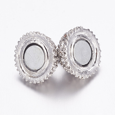 Alloy Rhinestone Magnetic Clasps with Loops BSAHH050-1
