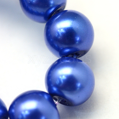 Baking Paint Pearlized Glass Pearl Round Bead Strands X-HY-Q003-10mm-28-1