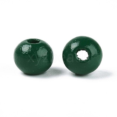 Spray Painted Round Natural Schima Wood Beads WOOD-A018-8mm-15-1