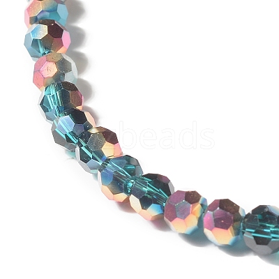Transparent Electroplated Glass Beads Strands GLAA-G097-04C-1