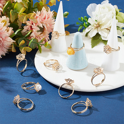 10Pcs Adjustable Brass Filigree Ring Settings KK-NB0003-03-1