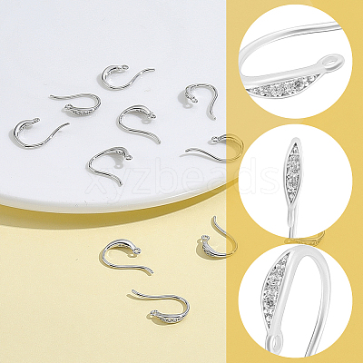 8 Pairs Brass Earring Hooks KK-BBC0027-65P-1