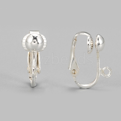 Iron Clip-on Earring Findingsfor Non-Pierced Ears X-EC141-S-1