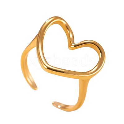 304 Stainless Steel Cuff Open Rings for Women WGDDE5D-01-1