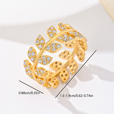 Brass Micro Pave Cubic Zirconia Finger Rings for Women UM5323-3-1