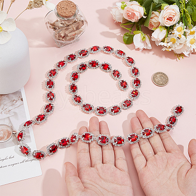 1 Yard Brass Glass Rhinestone Chains KK-NB0003-96A-1