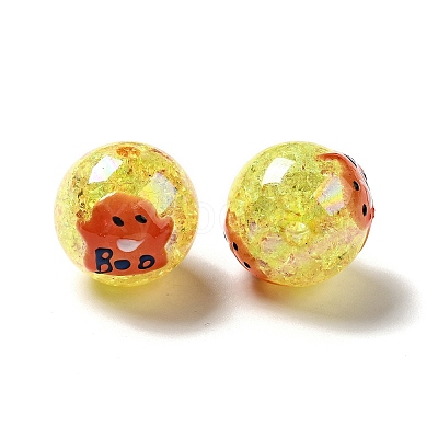 AB Color Transparent Crackle Acrylic Round Beads OACR-A013-03C-1