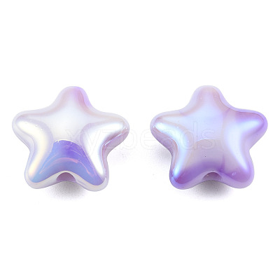 UV Plating Rainbow Iridescent Acrylic Beads PACR-T016-02A-1