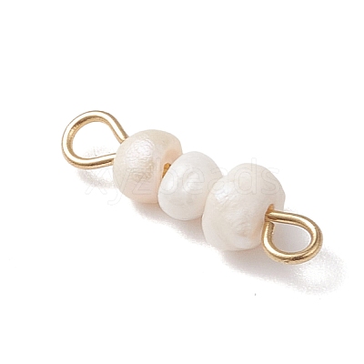 Natural Cultured Freshwater Pearl Potato Beaded Links PALLOY-JF04645-01-1