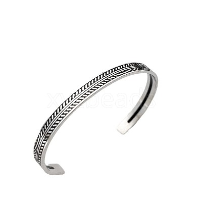 304 Stainless Steel Cuff Bangles for Men WG46524-03-1