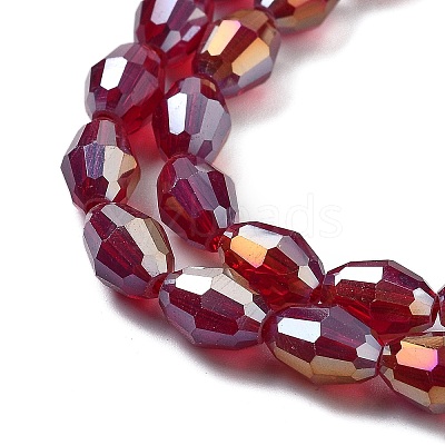 Transparent Electroplate Glass Beads Strands EGLA-A037-T6x8mm-B10-1