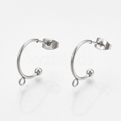 Non-Tarnish 304 Stainless Steel Stud Earring Findings X-STAS-T047-21-1