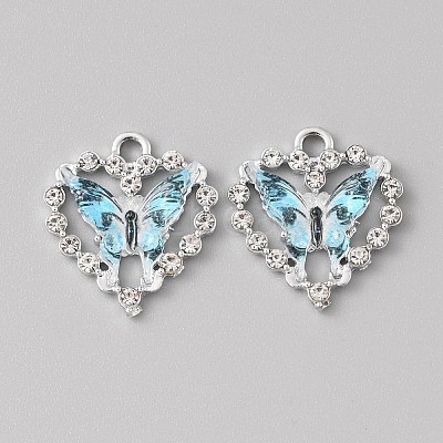 Platinum Alloy Rhinestone Pendants FIND-TAC0008-69P-01-1