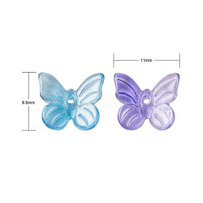 300Pcs Transparent Spray Painted Glass Charms GLAA-LS0001-02-1