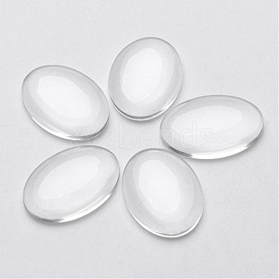 Clear Domed Glass Cabochons for Making Pendants X-GGLA-G011-1