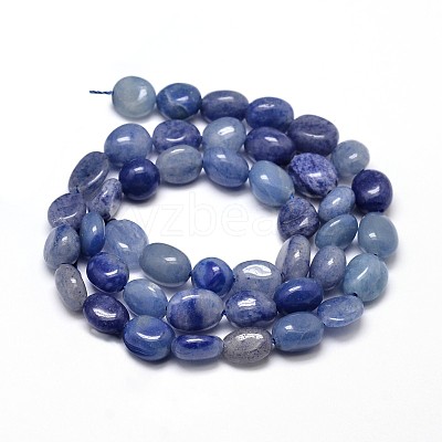Natural Dyed & Heated Blue Aventurine Nuggets Beads Strands X-G-J335-34-1