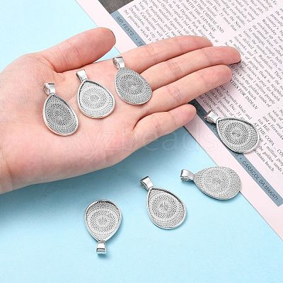 Alloy Pendant Cabochon Settings PALLOY-E436-87AS-1