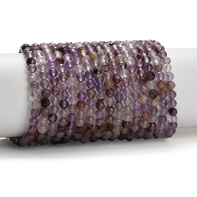 Natural Purple Phantom Quartz/Purple Lodolite Quartz Beads Strands G-L661-A01-4mm-1