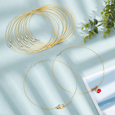 50Pcs Stainless Steel Wire Necklace Cord DIY Jewelry Making TWIR-NB0001-03-1