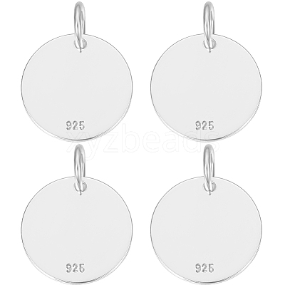 4Pcs 925 Sterling Silver Pendants STER-BBC0005-37A-1