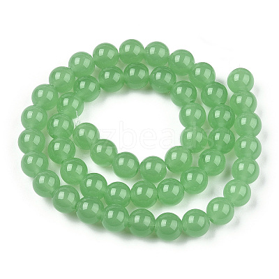 Imitation Jade Glass Beads Strands LS-GLAA-T032-J8mm-02-1