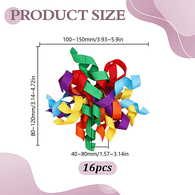 16Pcs Flower Polyester Ornament DIY-HY0003-34B-1