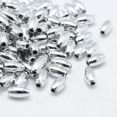 Plating Eco-Friendly Plastic Beads KY-K002-03-6X3mm-S-1