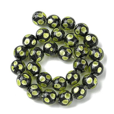 Handmade Silver Sand Lampwork Beads Strands LAMP-A003-01B-1