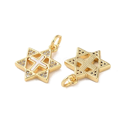 Brass Micro Pave Cubic Zirconia Pendants KK-B083-25C-G-1