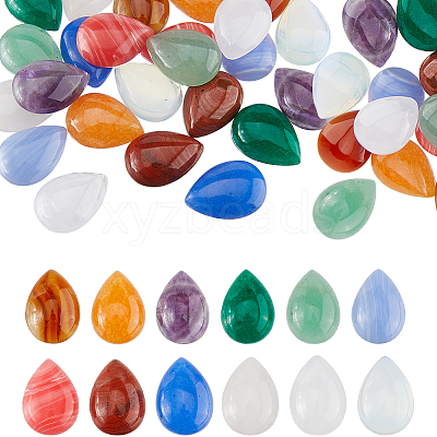24Pcs 12 Styles Natural & Synthetic Mixed Gemstone Cabochons G-FH0002-53-1