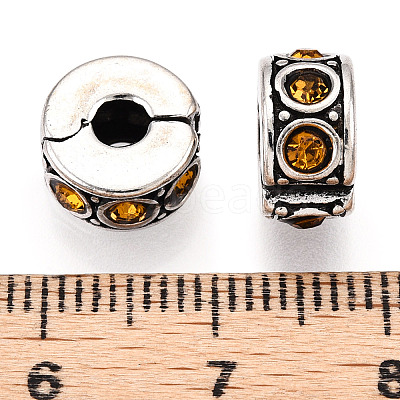 Brass Rhinestone European Clasps KK-N291-01AS-09-1