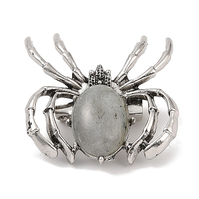 Natural Labradorite Brooches G-A224-01AS-08-1