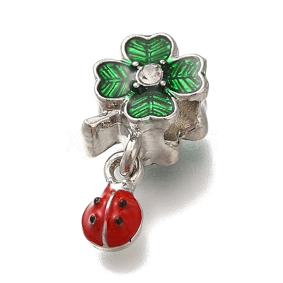 Rack Plating Alloy Crystal Rhinestone European Dangle Charms PALLOY-P307-20P-1