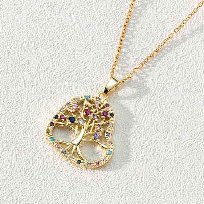 18K Gold Plated Tree of Life Pendant Necklace ST6008712-1