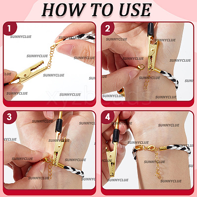5Pcs 5 Styles Iron & 201 Stainless Steel Jewelry Helper Tool Bracelet Clamp AJEW-SC0003-35-1