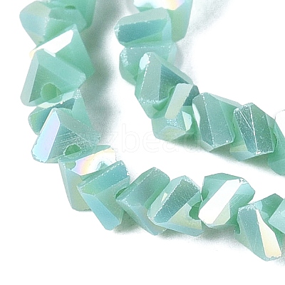 Electroplate Opaque Glass Beads Strands EGLA-Q139-01A-C14-1