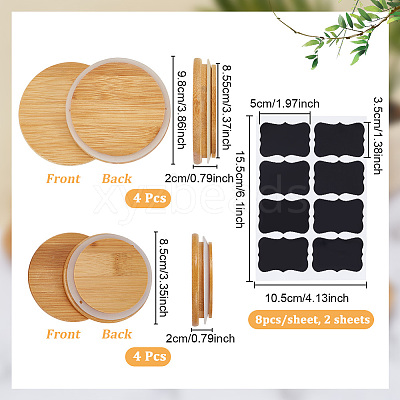 8Pcs 2 Styles Bamboo Bottle Caps AJEW-NB0008-38A-1