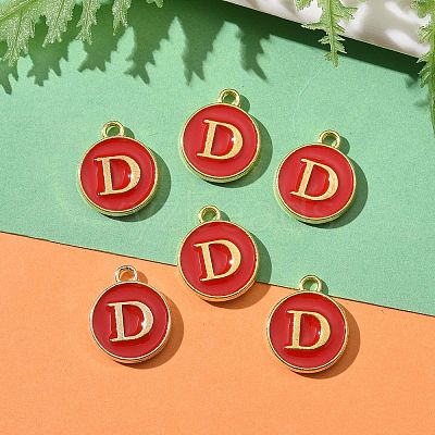 Golden Plated Alloy Enamel Charms ENAM-S118-03D-1