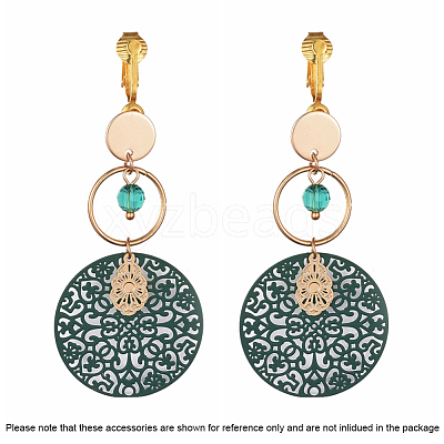 Brass Clip-on Earring Converters Findings KK-Q115-G-1
