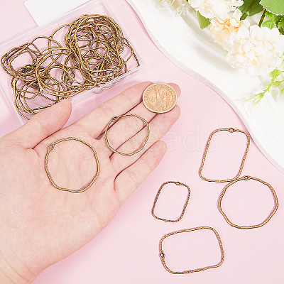 48Pcs 6 Styles Alloy Open Back Bezel Pendants FIND-CA0008-85-1