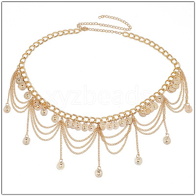 Ethnic Style Alloy Coin Tassel Waist Chains for Women FS-WGA1C87-01-1