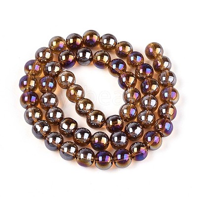 Electroplate Transparent Glass Beads Strands GLAA-T032-T8mm-AB23-1