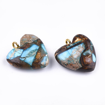 Assembled Bronzite and Imperial Jasper Pendants X-G-T111-04E-1