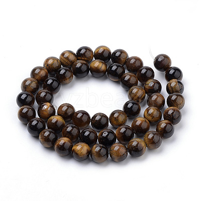 Natural Tiger Eye Beads Strands X-G-S259-21-4mm-1