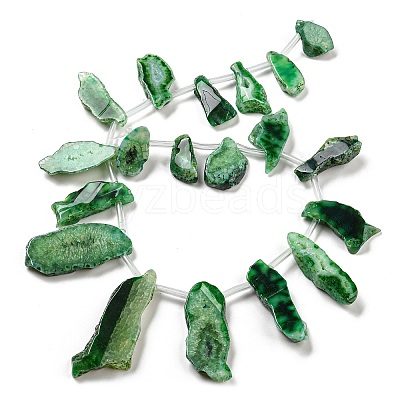 Dyed Natural Agate Nuggets Beads Strands G-E331-08H-1