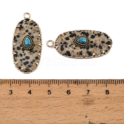 Natural Dalmatian Jasper & Synthetic Turquoise Carved Pendants GG-CBA5963-02C-1